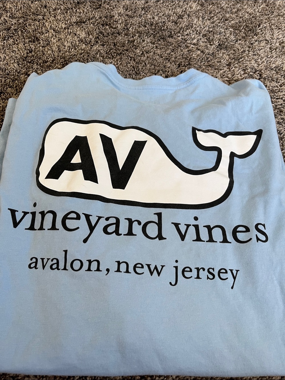 Vineyard Vines Light Blue AV - Avalon /Whale Back Graphic Tee. Medium. Men